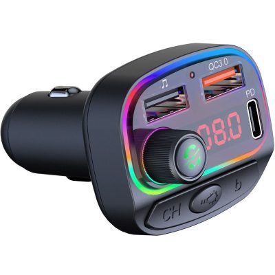Bluetooth Car Adapter FM Wireless Lossless Music Playback With QC 3.0 PD 18W Fast Charging