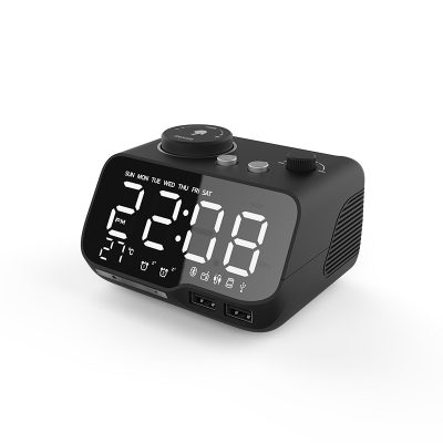 Bedside Smart Radio Dual Alarm Clock HiFi Bluetooth Speaker Dual USB Phone Charger