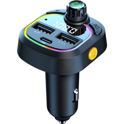 Dual USB C Port Car Charger Adapter Bluetooth MP3 Player Surround FM Radio Transmitter USB A