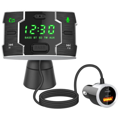 New PD QC 3.0 Car Fast Dual Port Charger DSP Bluetooth FM Transmitter Noise Canceling