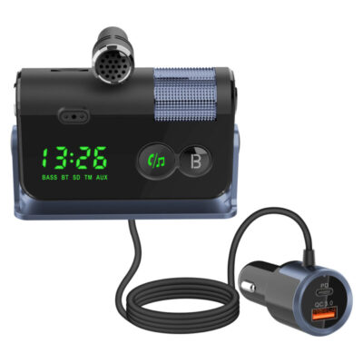 iPhone Car Fast Charger QC3.0/PD3.0 Aux FM Radio Bluetooth Adapter Noise Canceling