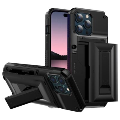 iPhone 14 Pro Max Cardholder Protective Cases With Kickstand, Anti Slip, Shock, Drop proof