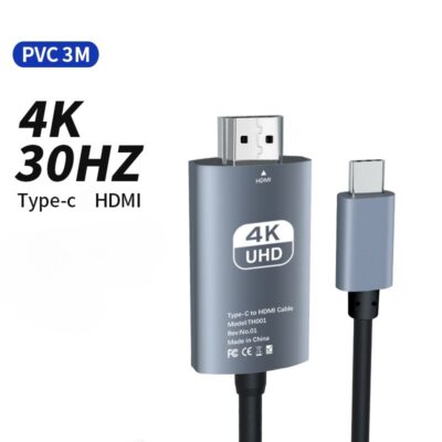 USB C To HDMI Cable 3M 4K 2K@60Hz HD Video Mirroring Adapter For Mobile Phone, Laptop