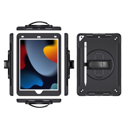 10.2 Inch iPad Case With Dual Material Structured,Rotatable Kickstand, Boosted Protection