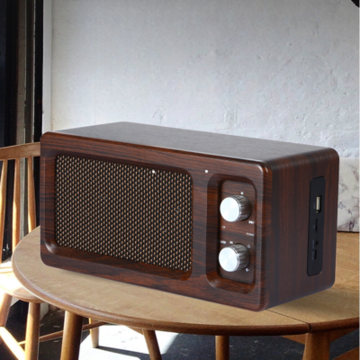 Wooden Bluetooth Speaker Retro With Deep Bass, Hands Free Call, TF Card,Aux In, U Disk