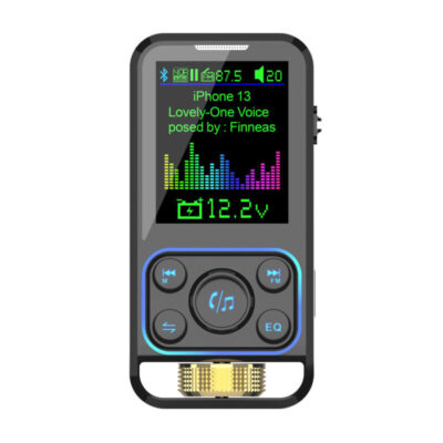 Bluetooth Car Adapter FM Transmitter Stereo MP3 Player With PD, QC3.0 Fast Charger, EQ Bass
