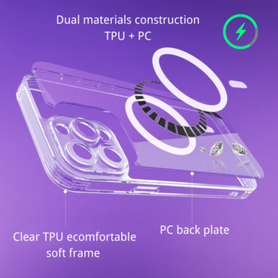 Magnetic Clear Case Designed For iPhone 14/13 Series With MagSafe Charging, Drop proof