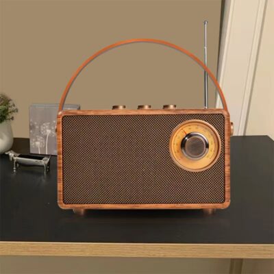Portable Vintage Looking Radio Bluetooth Speaker, Elegant & Retro Design, With Classic Rotary Dial