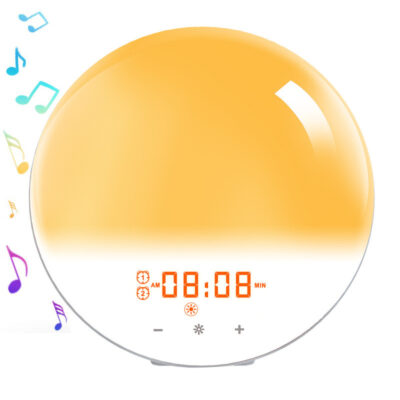 Sunrise Sunset Sleep Simulation Alarm Clock Snooze With Radio White Noise Colorful Night Lamp