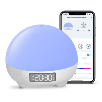 WiFi Smart Alexa White Noise Sound Machine Bluetooth Speaker Clock Sleeping Night Light