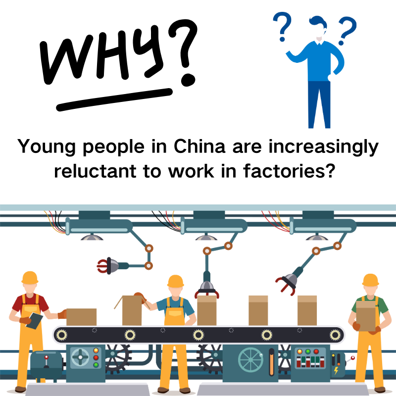 Young people in China are increasingly reluctant to work in factories ？